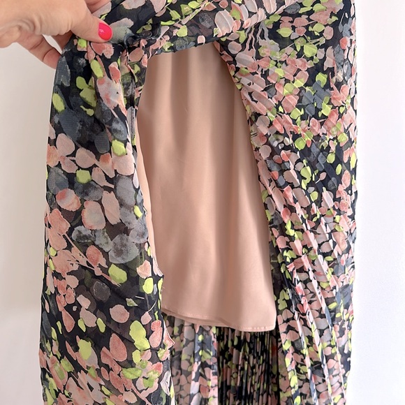 BCBGMaxAzria Maxi Multi Color Pleated Lined Skirt Size XS - Picture 5 of 6